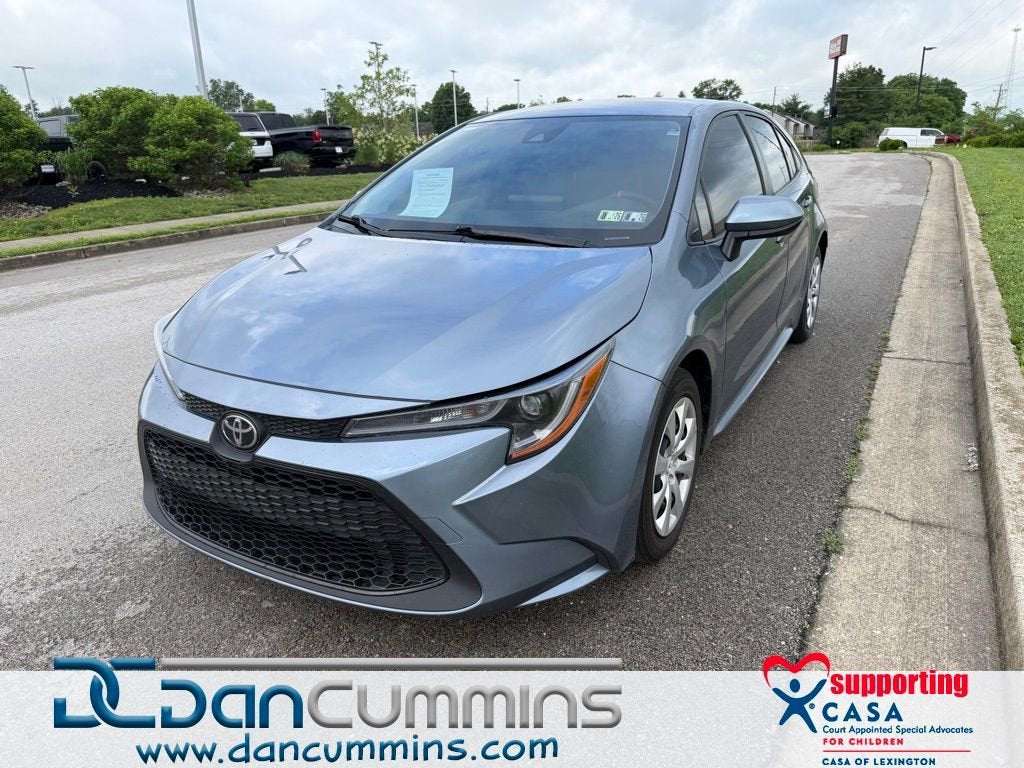 2022 Toyota Corolla LE in Blue — front three-quarter view