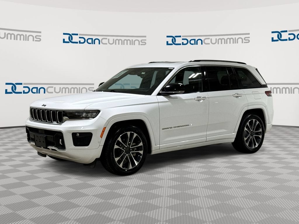2022 Jeep Grand Cherokee Overland in White — front three-quarter view