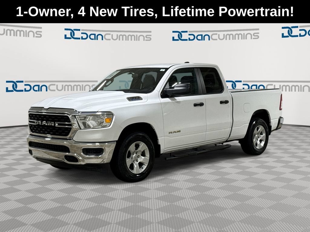 2023 RAM 1500 Big Horn in White — front three-quarter view