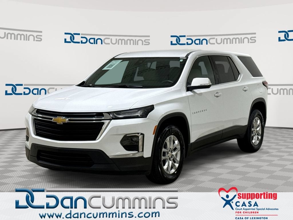 2024 Chevrolet Traverse Limited LS in Summit White — front three-quarter view