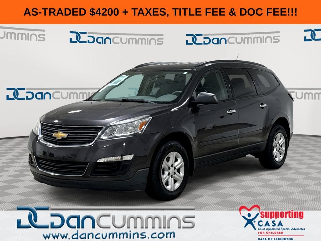 2015 Chevrolet Traverse LS in Tungsten Metallic — front three-quarter view