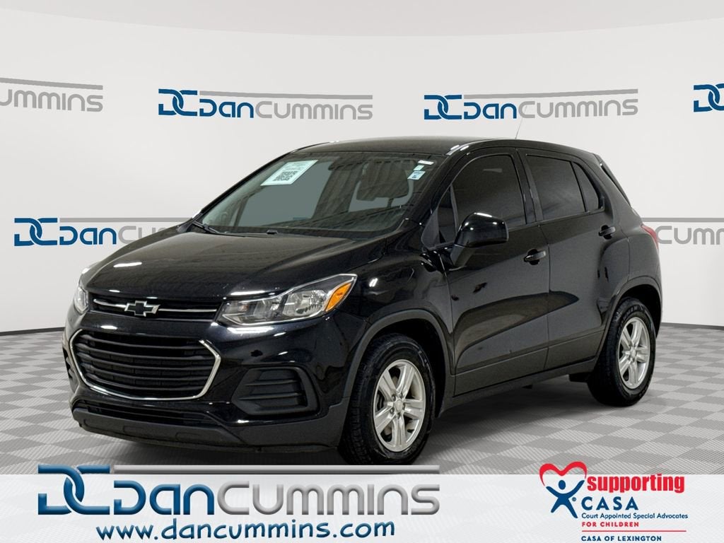2020 Chevrolet Trax LS in Mosaic Black Metallic — front three-quarter view