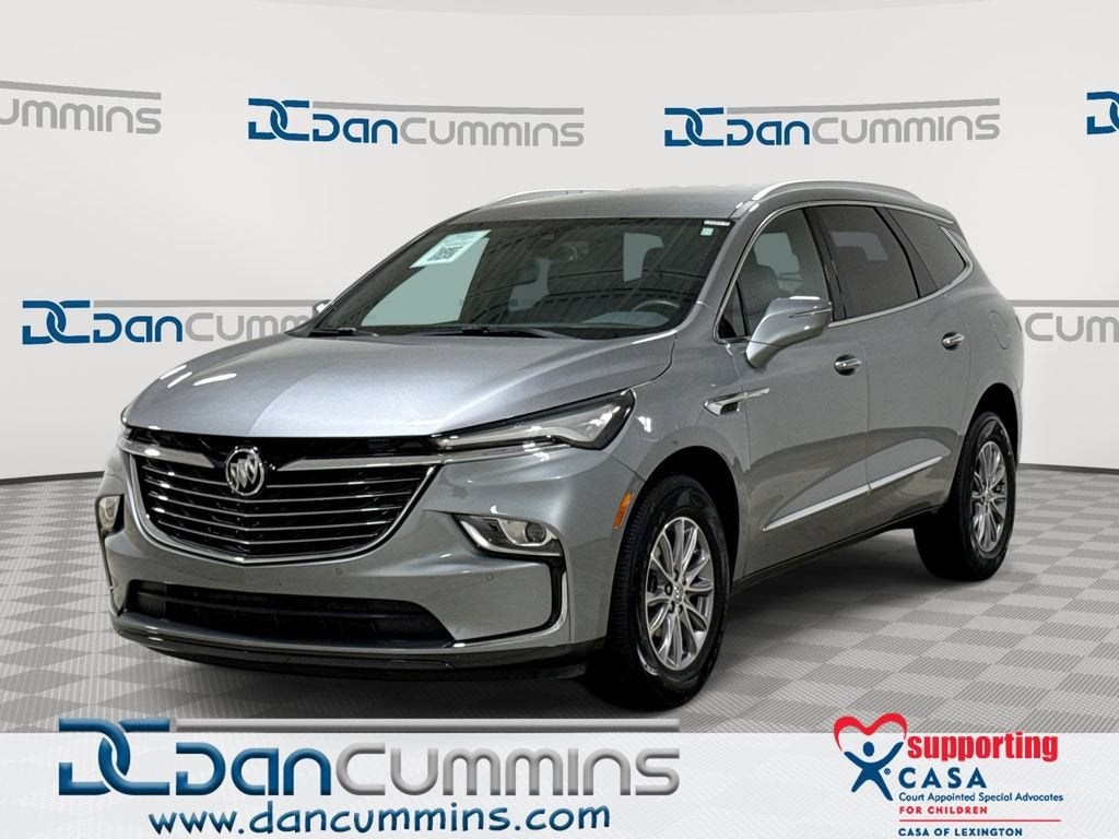 2023 Buick Enclave Essence in Moonstone Gray Metallic — front three-quarter view