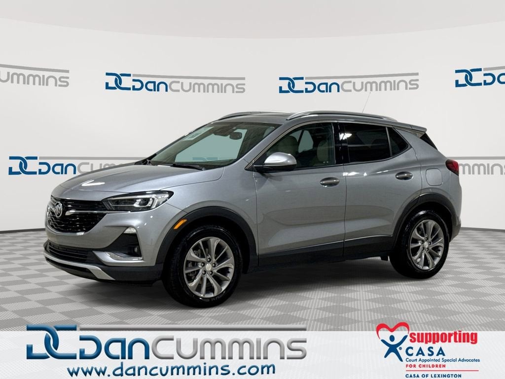 2023 Buick Encore GX Essence in Moonstone Gray Metallic — front three-quarter view