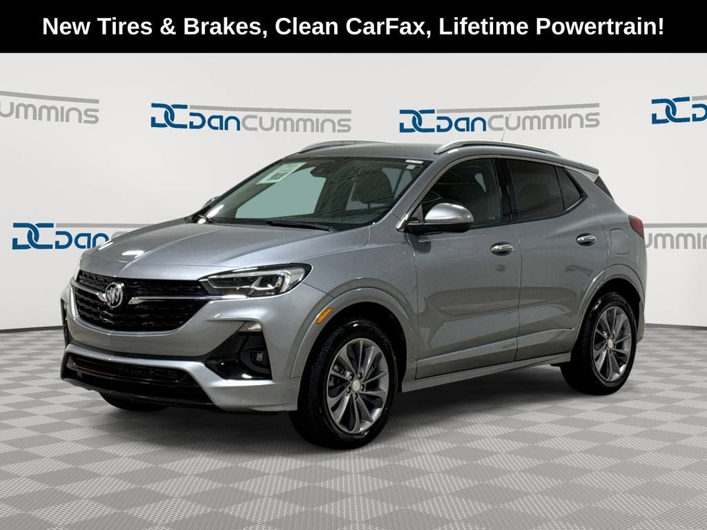 2023 Buick Encore GX Essence in Moonstone Gray Metallic — front three-quarter view